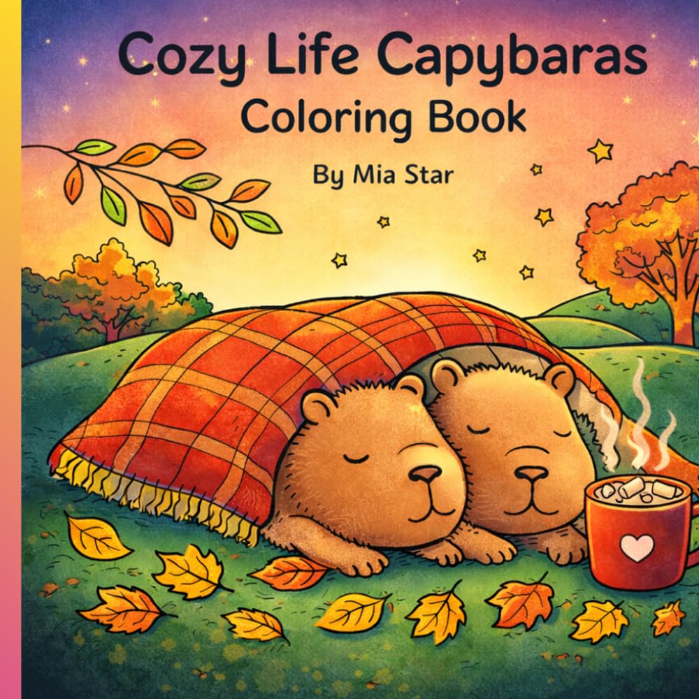 Cozy Life Capybaras Coloring Book