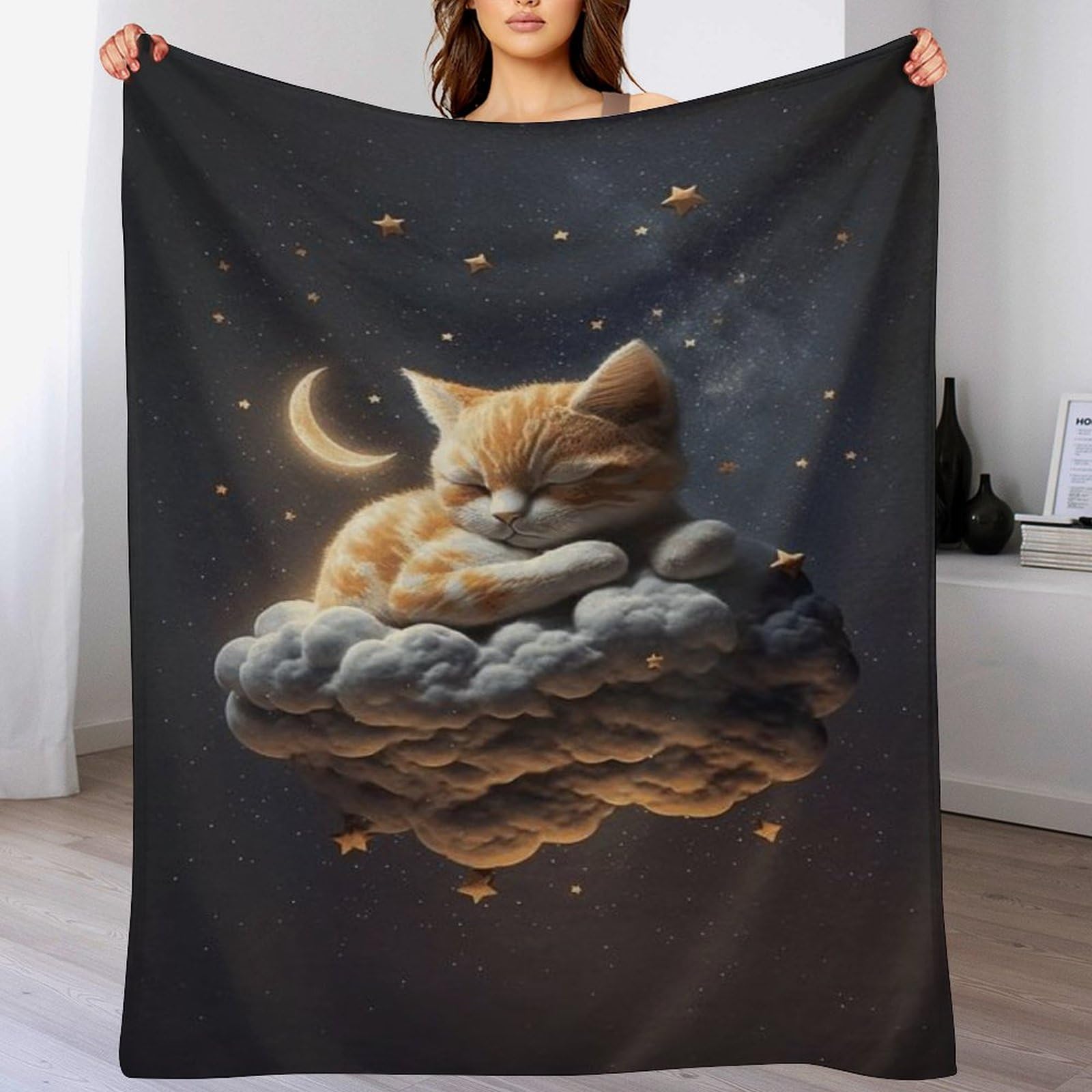 Couverture chat mignonne et chaude pour des soirées cocooning sur le canapé 100x130cm