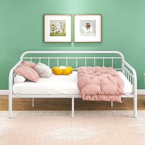 Miniatura 9 de HOMERECOMMEND Marco de sofá cama de metal multiusos, listones de metal resistente, plataforma de sofá, cama, base de colchón, cama económica, color