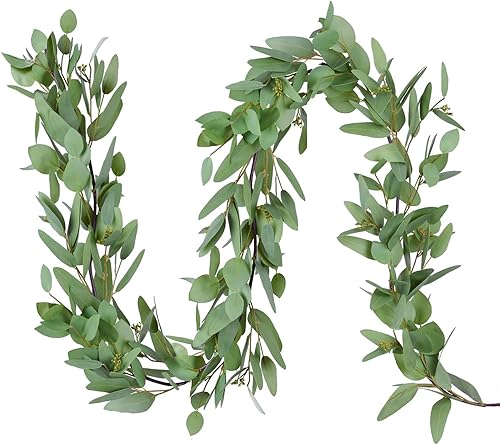 DearHouse Hiedra artificial y guirnalda de eucalipto Hojas de eucalipto artificial
