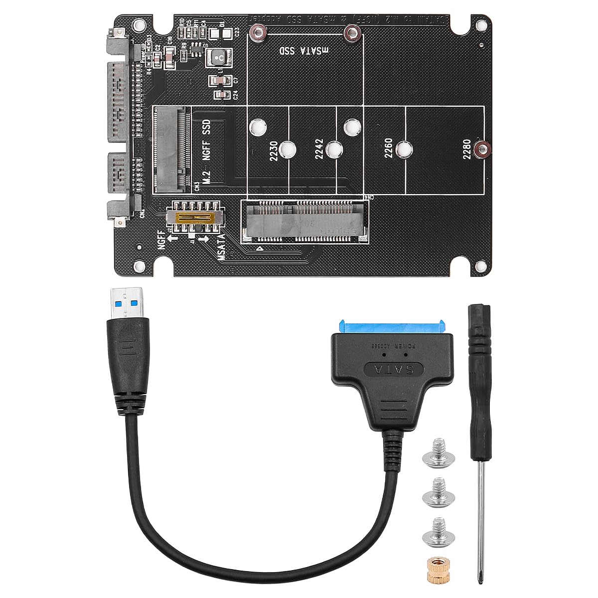 Adapter M.2 NGFF lub mSATA na USB 3.0 2 w 1 NGFF lub mSATA konwerter karta z konwerterem kabla SATA