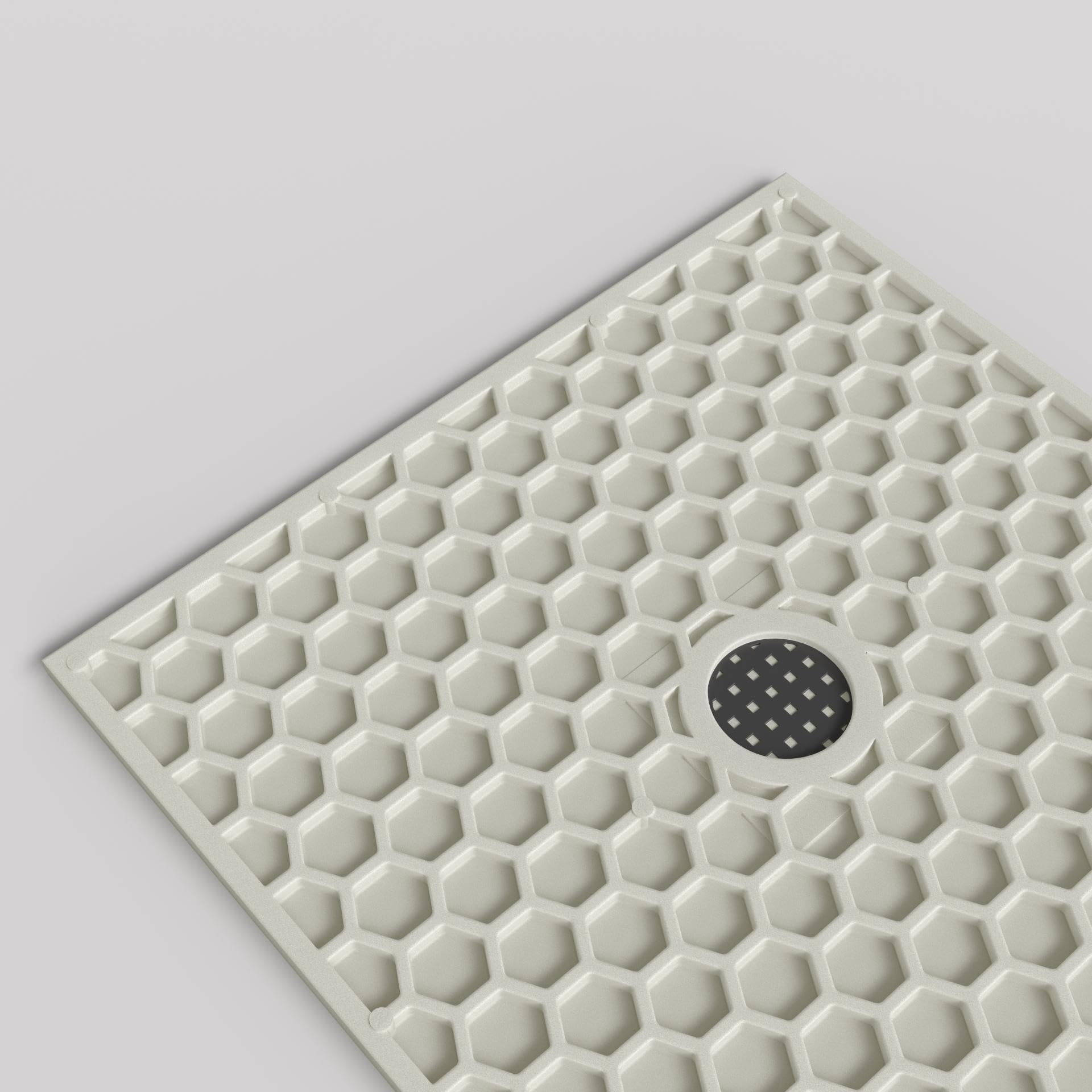 Plato de Ducha de Resina 70 x 70 Extraplano Ultraresistente – Textura Pizarra Antideslizante – Color Blanco RAL 9003 – Carga Mineral y Gel Coat – HOGAKIS