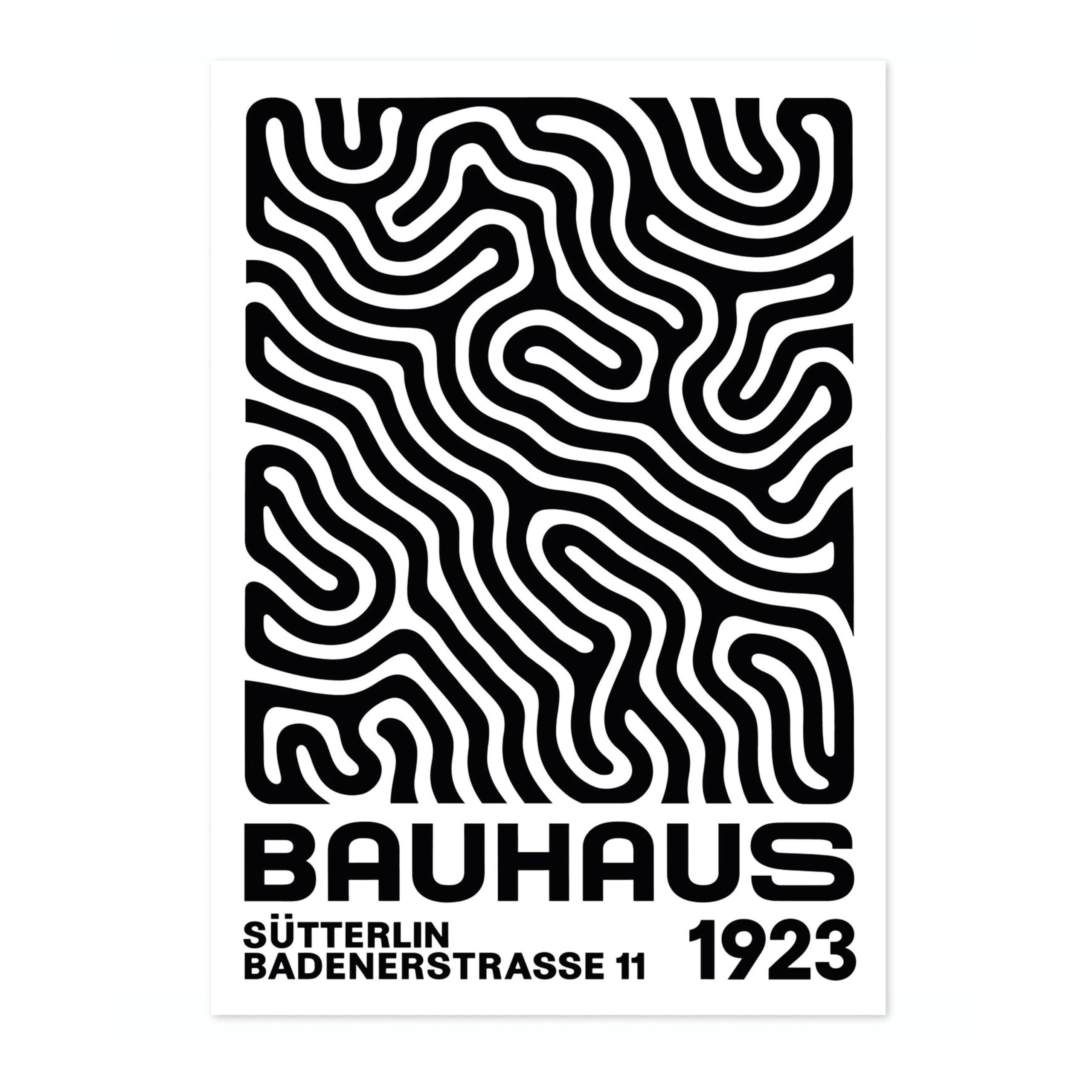 Bauhaus Squiggles Poster, Bauhaus Mid-Century Modern Print, Retro Abstract Wall Art, A4 (Print Only) - 29.7x21cm