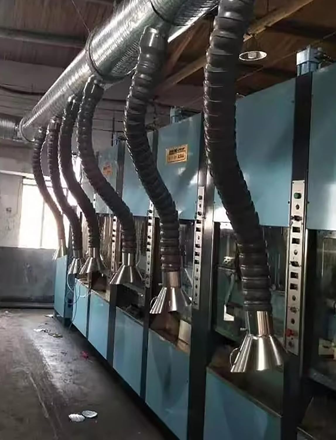 100cm/39.3in L Flexible Duct Collector Arm with Stainless Steel Hood, Fume Extractor Hose Articulated for HVAC/Factory Shop/Woodworking/Laboratory(160mm/6.3in)