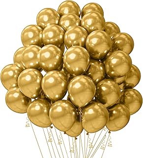 Gold Balloons, Metallic Balloons, 50 PCS, Gold Balloons 5 Inch, Metallic Gold Balloons, Balloons for Arch Decoration, Balloons for Birthday Wedding Baby Shower Party Decorations