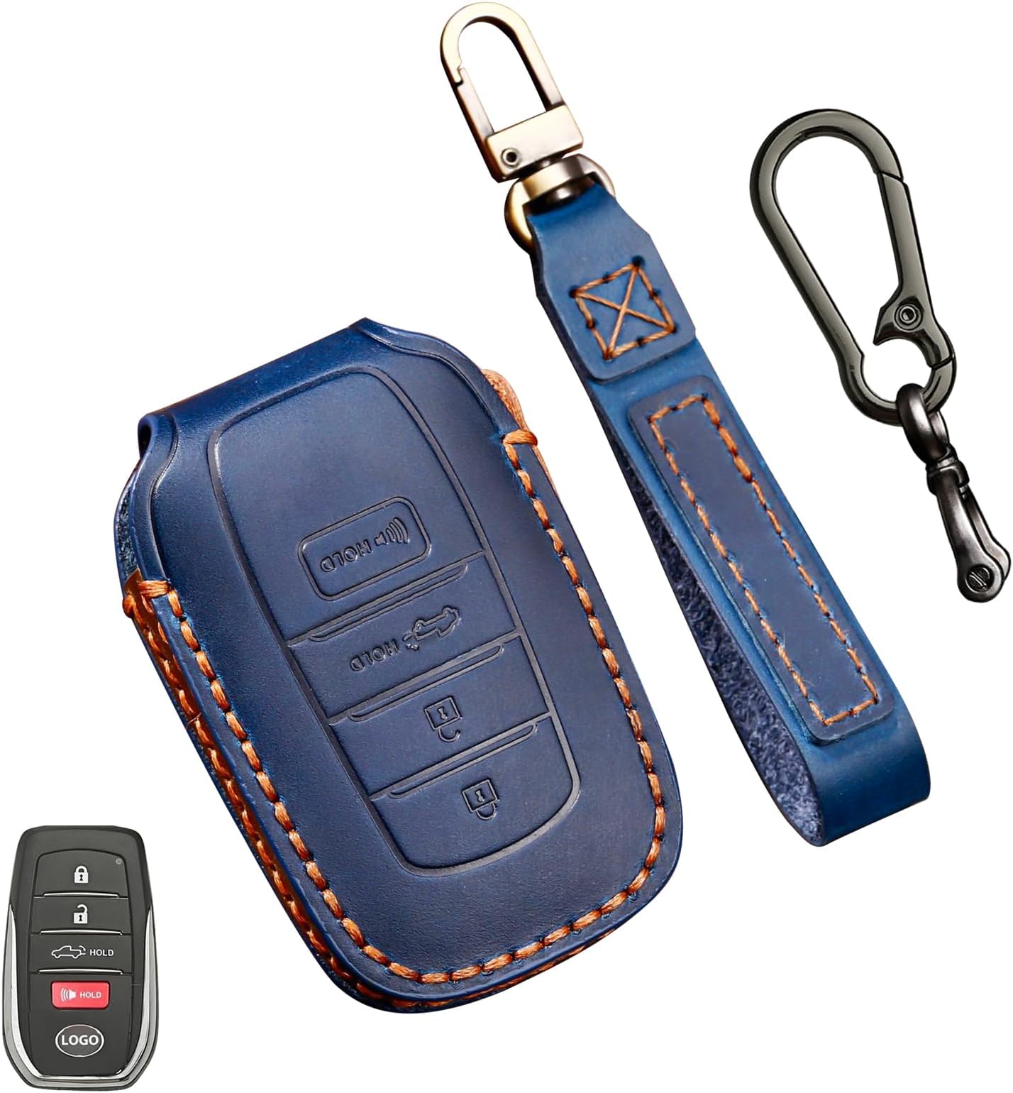 Amazon.com: Aoocar 3+1 Button Leather Key Fob Cover, Compatible with ...