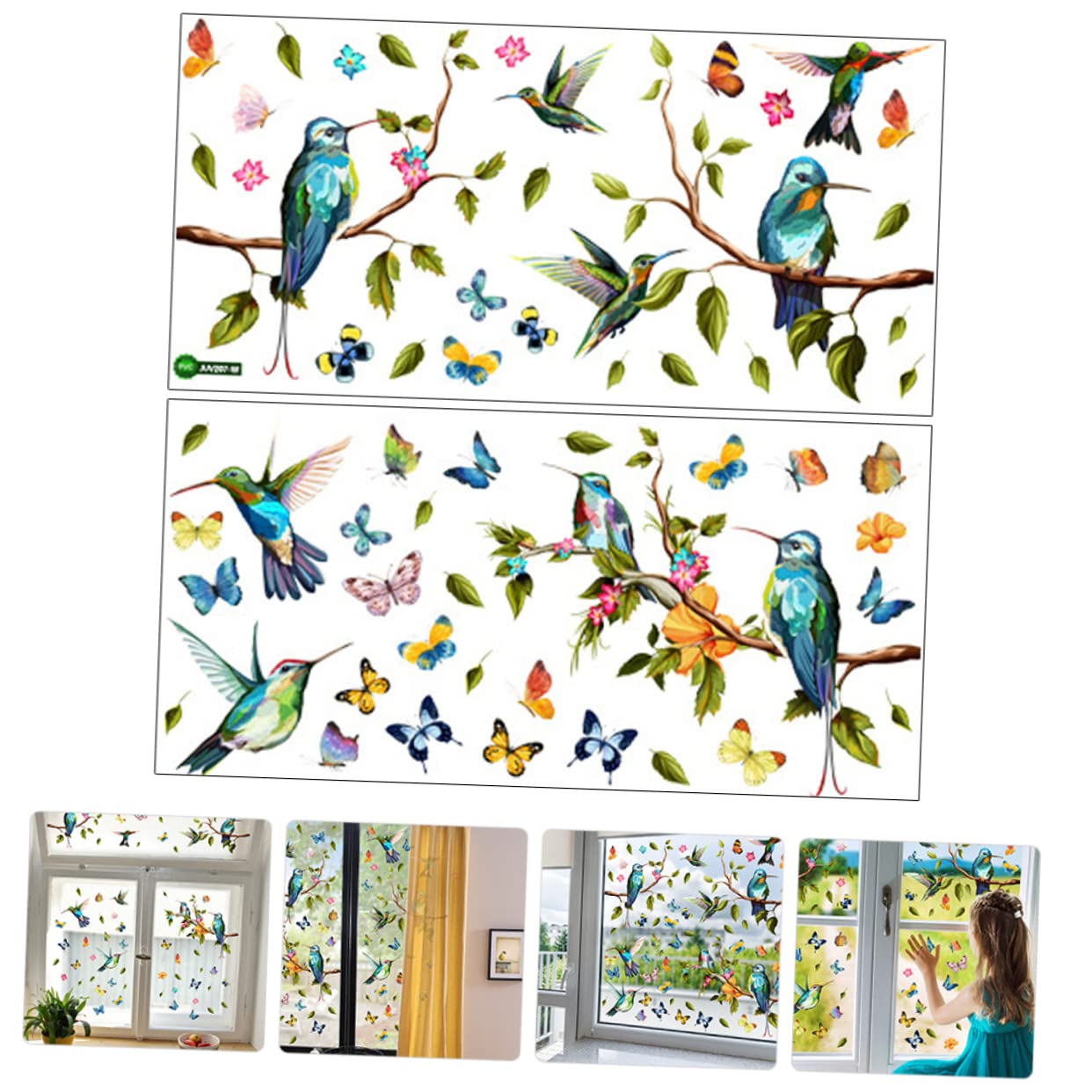 PRETYZOOM 3sätze Hummingbird Fenstersticker Statische Deko Mit Bunten Vögeln Und Schmetterlingen Für Kreative Fenstergestaltung Abnehmbar Und Rückstandsfrei
