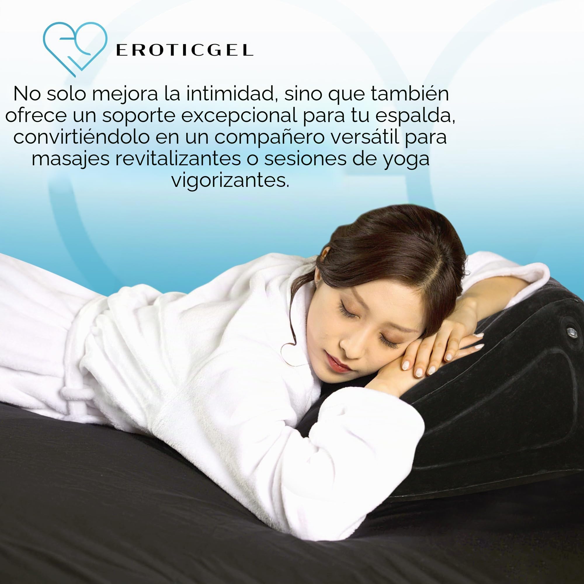 Almohada inflable de amor, cojín triangular multifuncional para posicionamiento corporal, almohada de masaje con soporte para espalda y cabeza, material de PVC y algodón