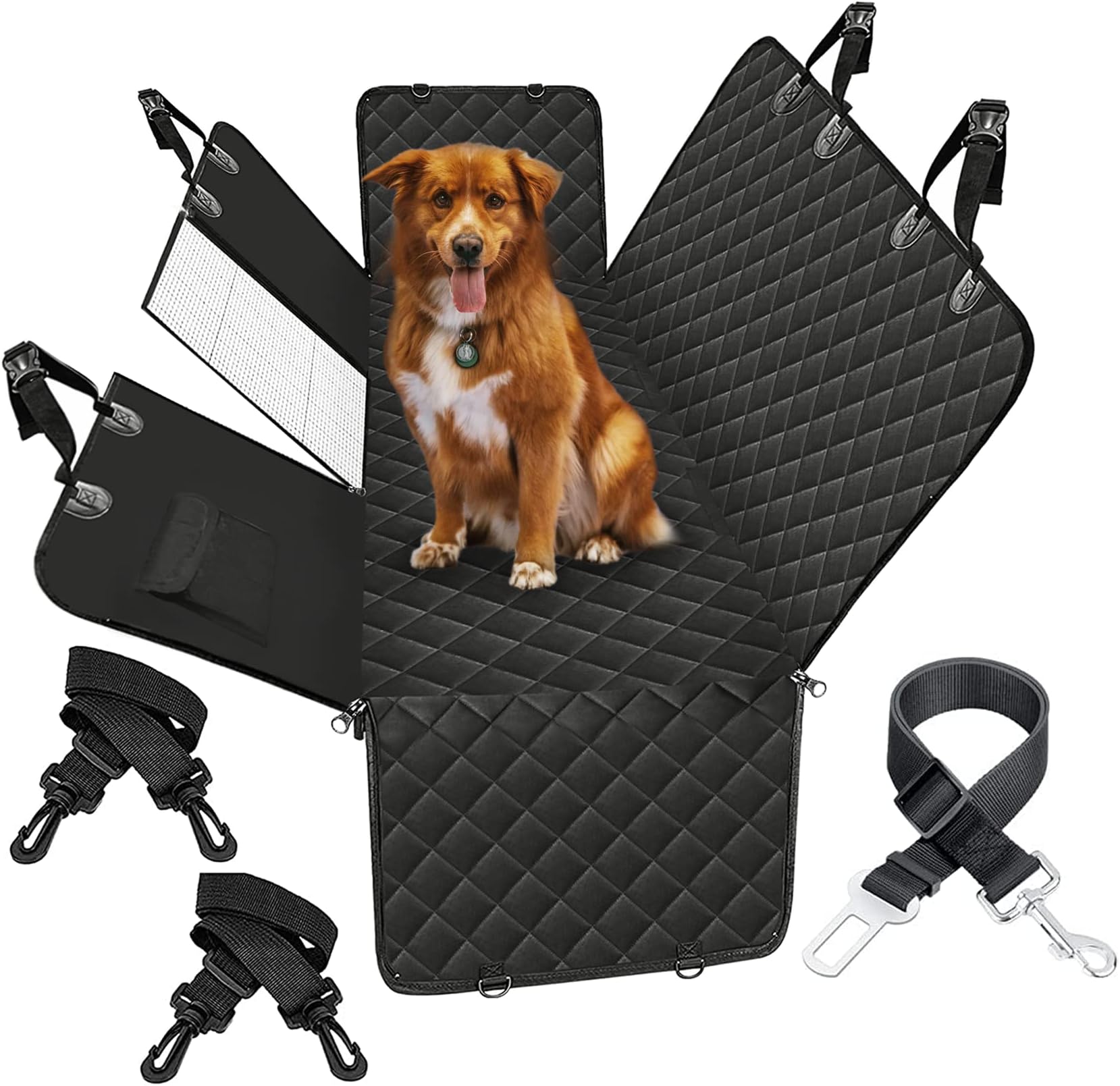 Kurgo Heather Half Dog Hammock Style Seat Cover for Pets, Pet Seat