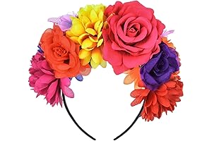 Frida Kahlo Mexican Flower Crown Headband for Women