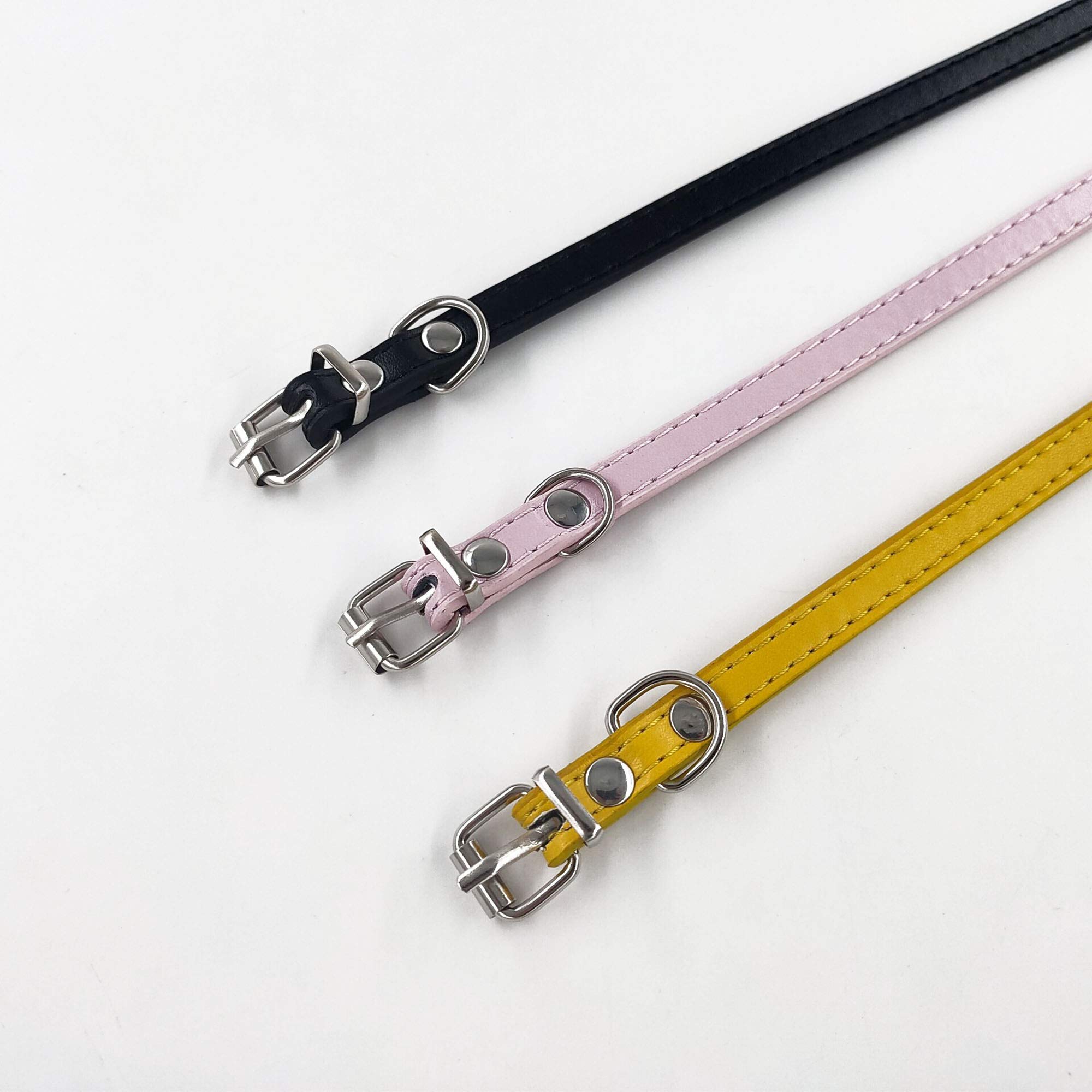 Accod Lederhalsband Mit Glöckchen Für Kleine Hunde & Katzen – Verstellbar 22–28 Cm, 1,3 Cm Breit, Rot