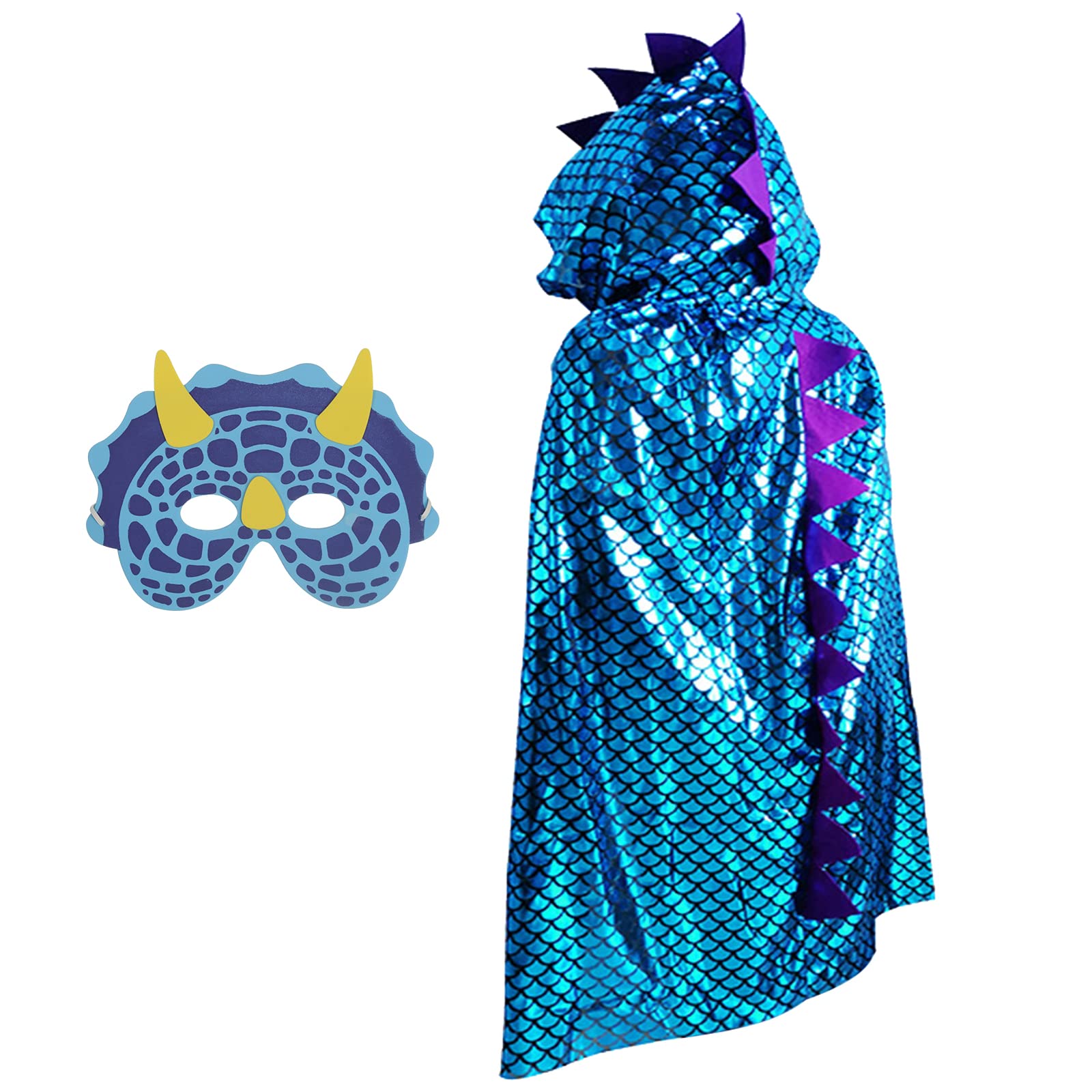 DKINY Capa de Dinosaurio niños Sant Jordi Disfraz dinosaurios niño Disfraz dragón niño Cosplay Capa con máscara Abrigo de dragón Ropa Juegos de rol Halloween Fiesta temática Carnaval Mascarada Chicos