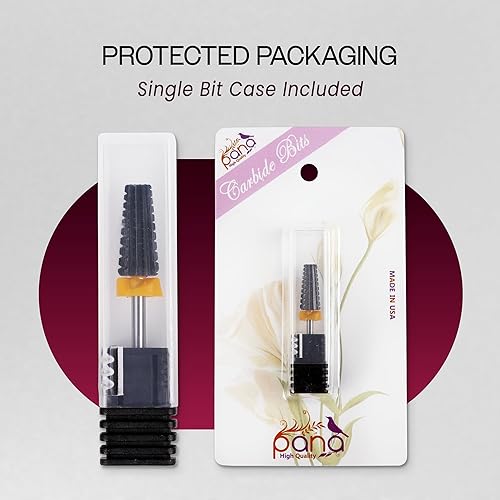 Miniatura 99 de PANA Broca de carburo de uñas 5 en 1 – Uso de rotación bidireccional para zurdos y diestros – acrílico de eliminación rápida o gel duro – vástago