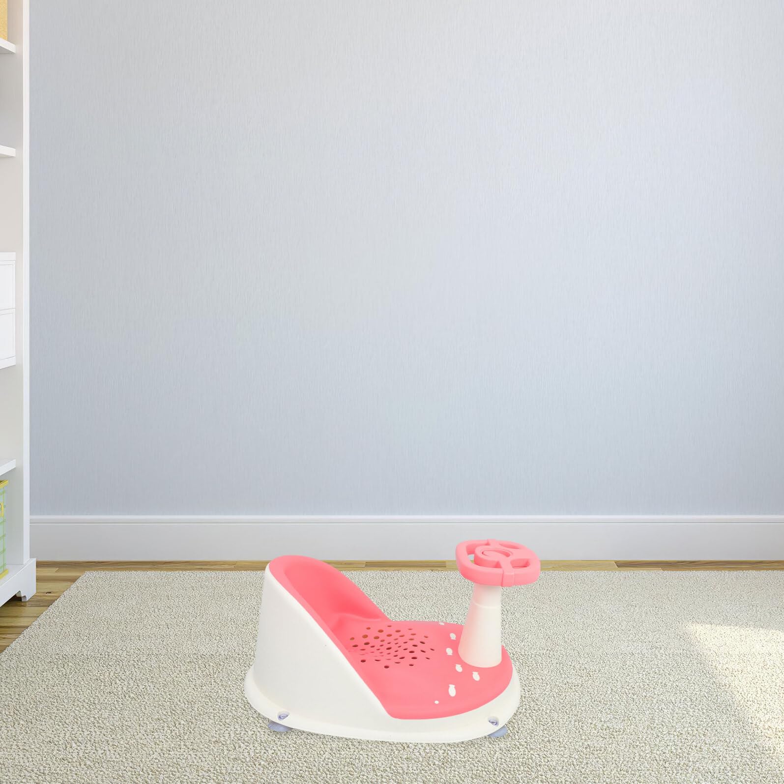 Toyvian Badewannen Sitz für Junge Mädchen Rutschfester Badewannensitz Babybadewannensitz mit Saugnapf Verstellbarer Sitz für Kleinkindbadewanne Schnelles Ablaufsystem für Hygiene Faltbar U