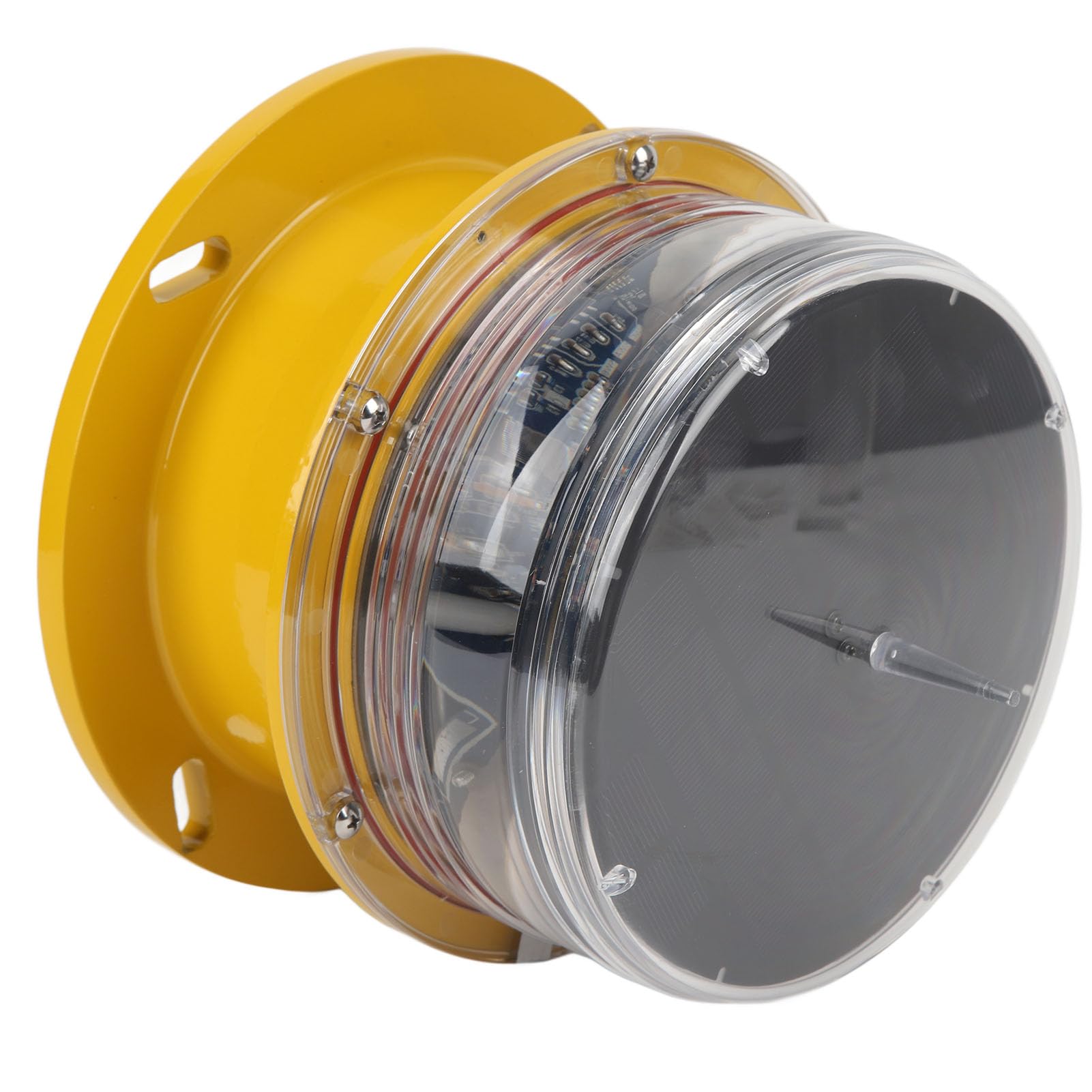 lyrlody Luce Solare a LED per Banchina, Faro per Barca Impermeabile IP68 con Illuminazione a 360 Gradi per Uso Marino (YELLOW)
