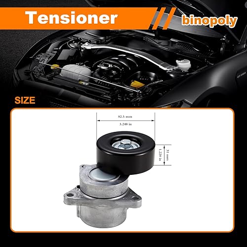 Miniatura 3 de binopoly 38284 Conjunto de tensor de correa de transmisión con polea para Nissan Altima/Sentra/Rogue/X-Trail OEM # 119556N20B 11955-6N20C 119558J00A