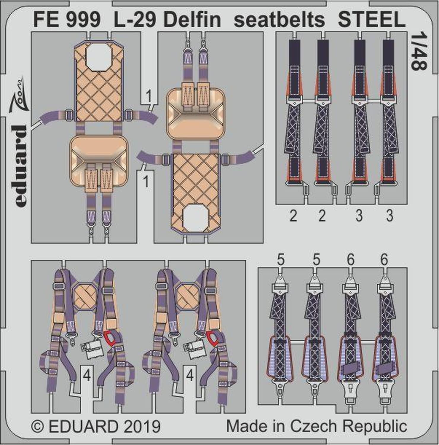 Eduardo 1/48 L-29 Delphin Seat Belt Stainless Steel (For Avant-Garde Model Kit) Plastic Model Parts EDUFE999