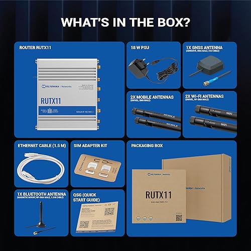Miniatura 5 de Teltonika RUTX11 Router WiFi celular industrial con ranura para tarjeta SIM dual, 4G LTE CAT 6, velocidades de hasta 300 Mbps, conectividad LAN,
