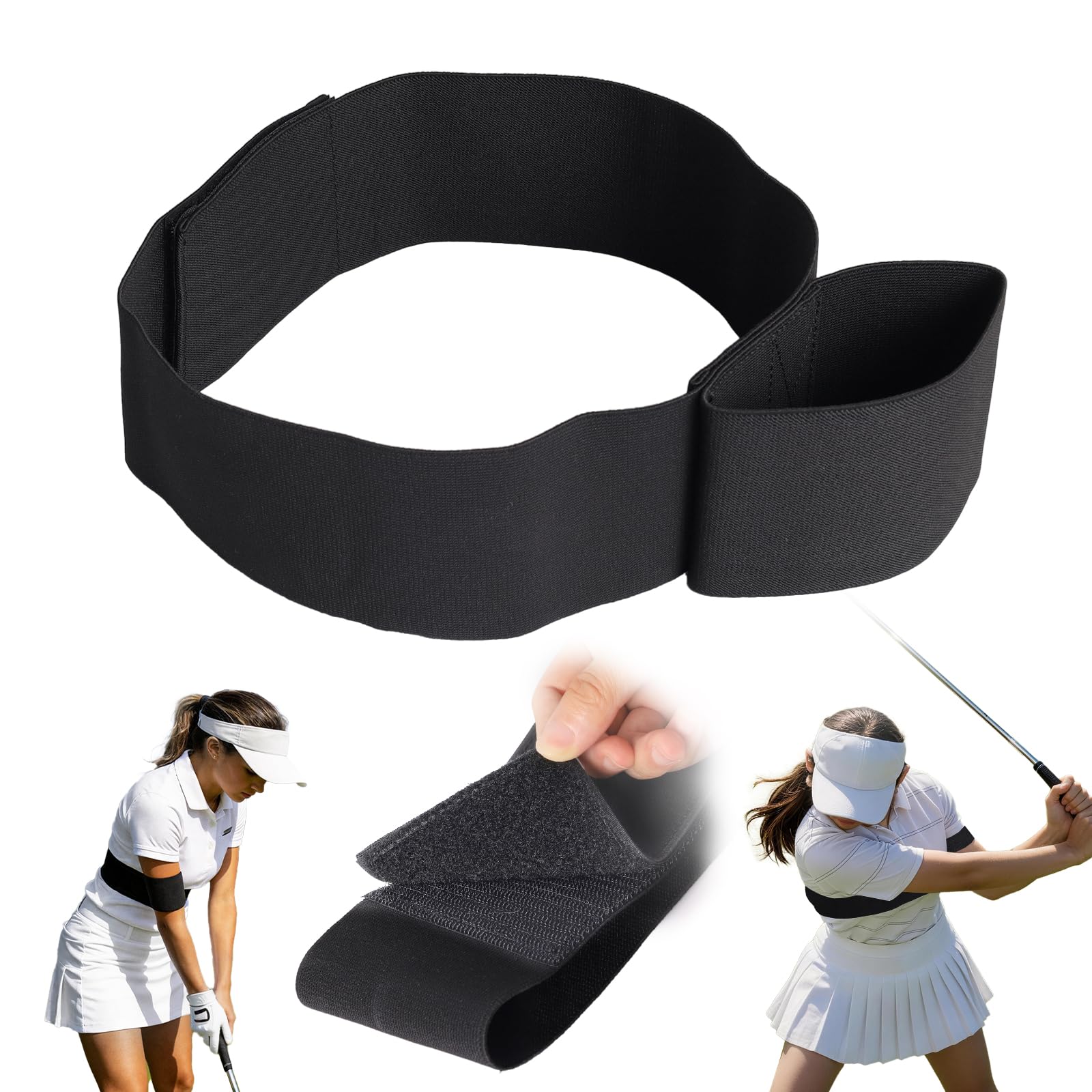 GUUFOO TRS Slider Golf Training Aid, Golfs Swing Trainer Arm Band for Beginners, Adjustable Swings Correcting Arm Band For Men Women Boys Beginners Golfers, Improve Swing Stability