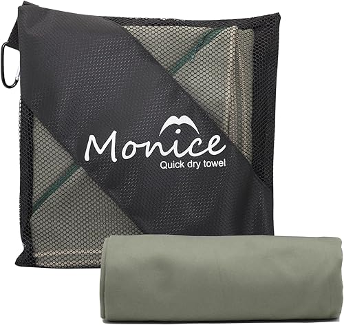 MONICE Toalla de microfibra de secado rápido para viajes, natación, camping, playa, deporte, mochilero, toalla de yoga, ligera y súper absorbente