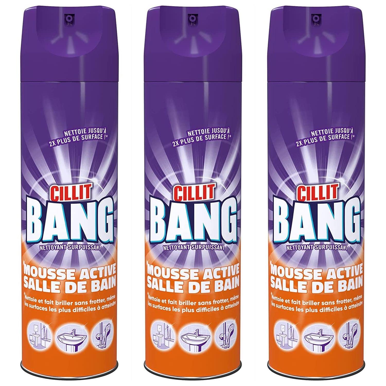 Cilit bang mousse active 600 ml – Les restes de Savon & Brillance (Lot de 3)