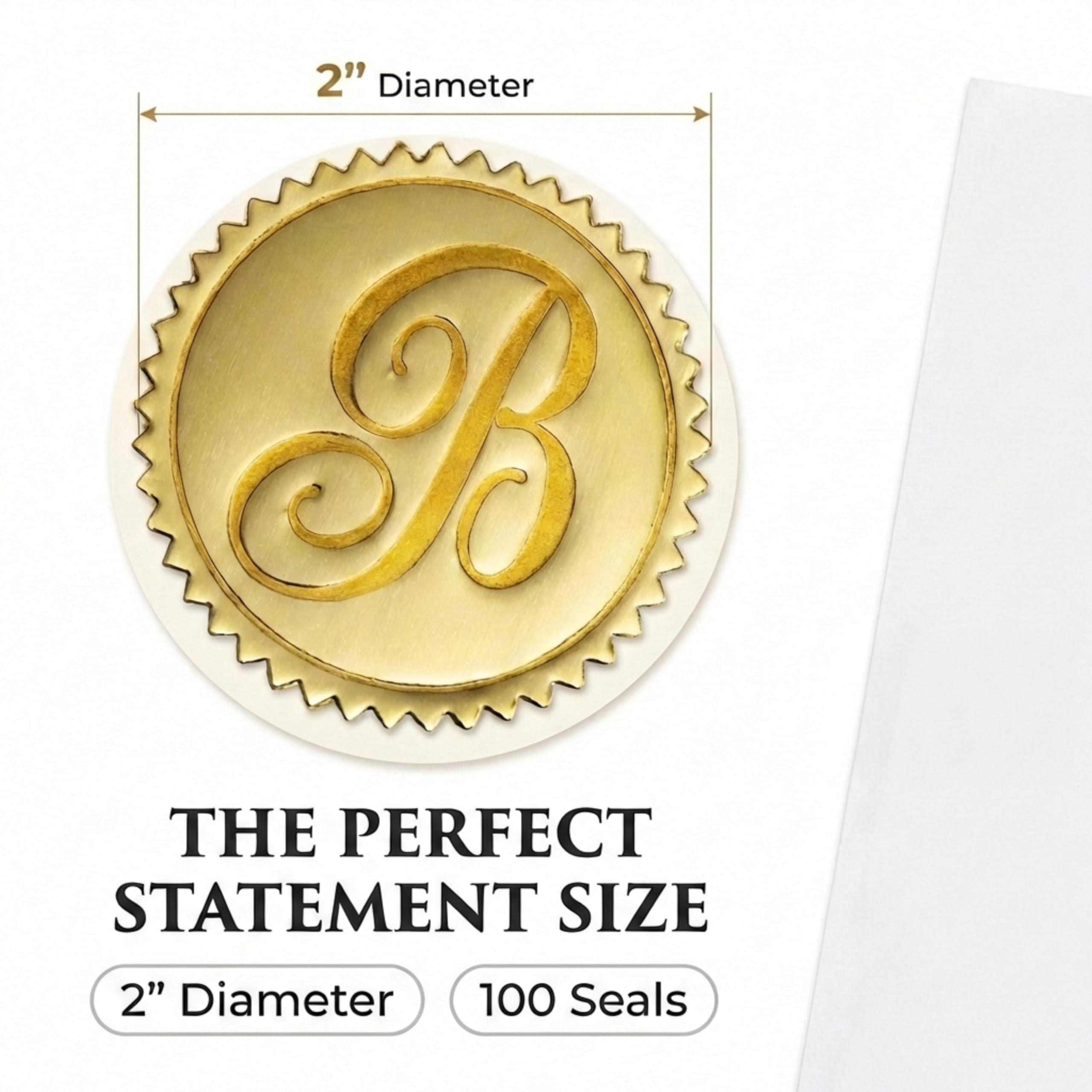 PaperDirect Gold Foil Letter B Monogram Sellos Accesorios sobre - Juego de 102