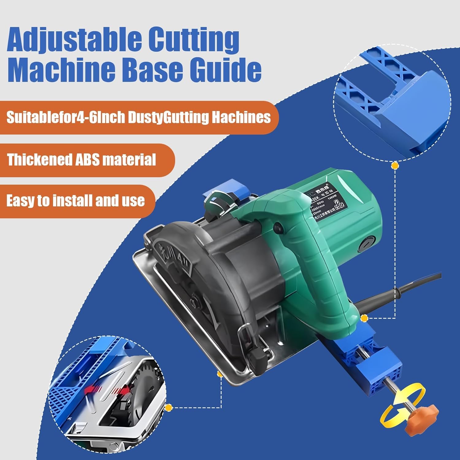 Adjustable Cutting Base Guide for Circular Saw, Saw Guide for Woodworking, Track Saw Accessories Can Lock 5.71 in to 8.19in for Woodworking Tools and Stone Cutting Projects - Image 4 thumbnail