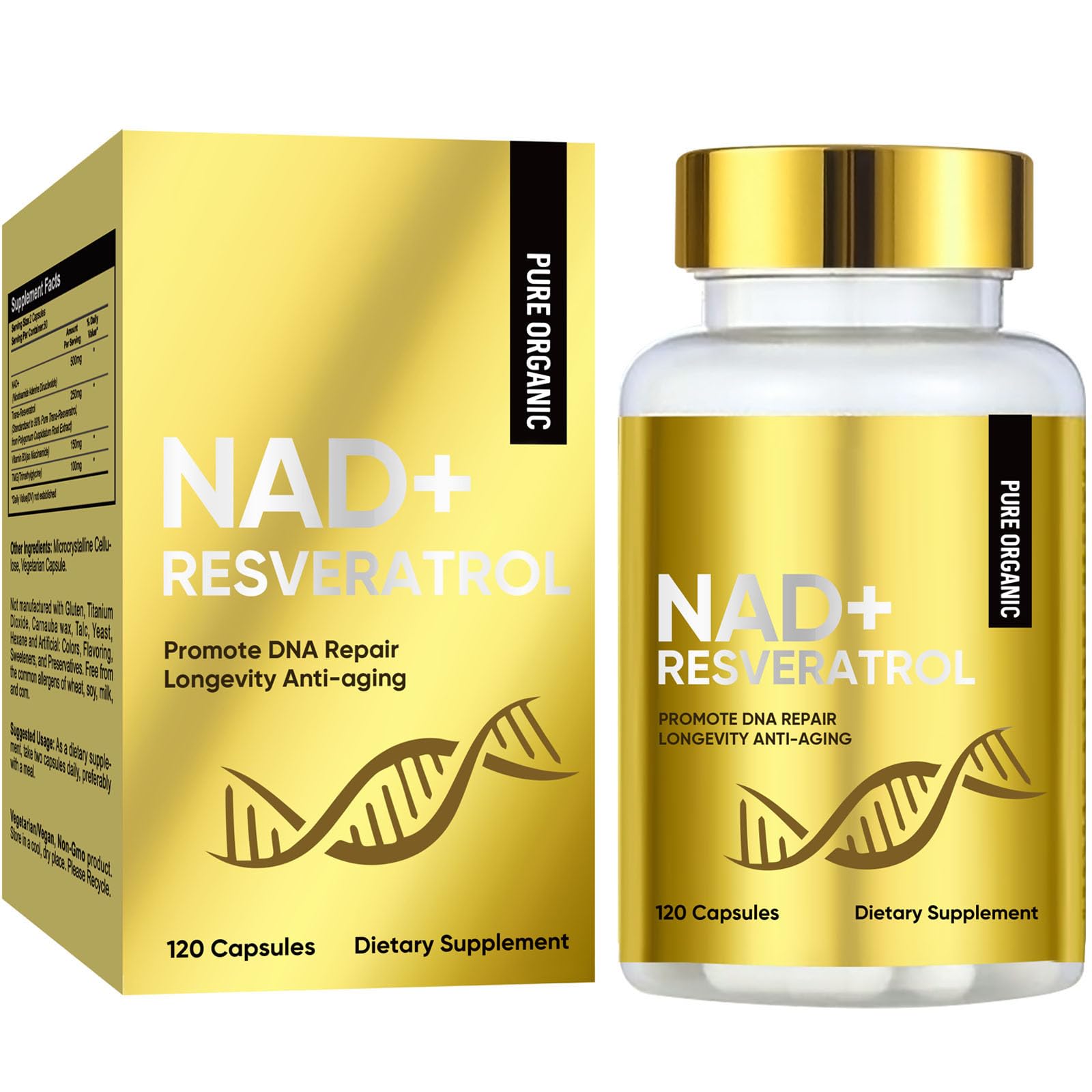 NAD+ Resveratrol Boosting Supplement 120 Count 317