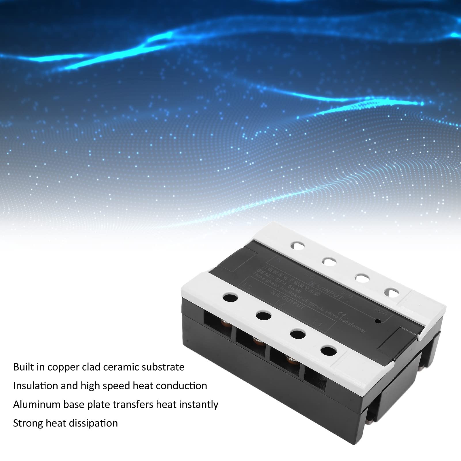 FTVOGUE Servo Transformador Electrónico 4.5KW Convertidor de Voltaje Trifásico 360 420 V Entrada 200 230 V Salida Bajo Calor Sin Ruido para Equipos de Taller Aplicaciones de Motor