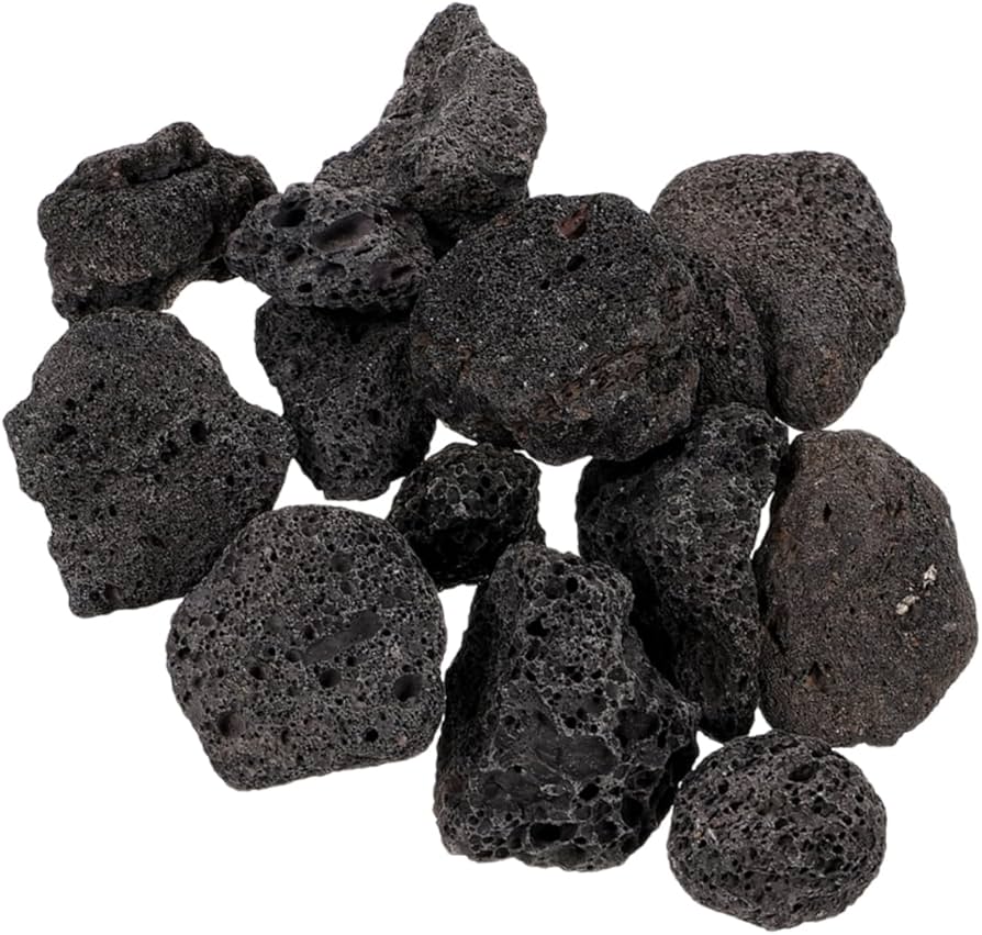 Amazon | Milisten 1 パック 黒い火山岩 黒い溶岩石 火の岩 装飾的な