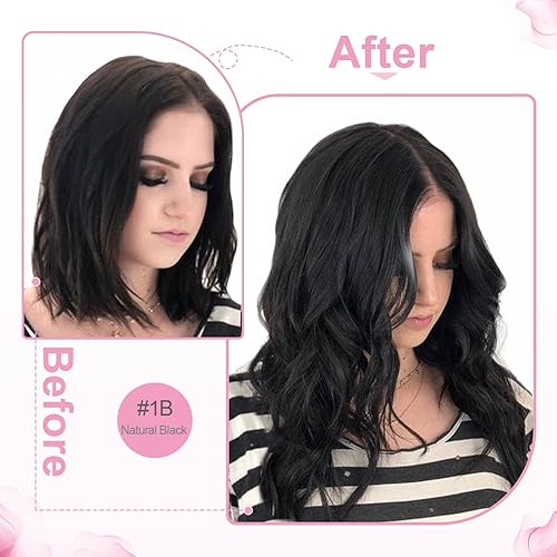 Miniatura 6 de Evala Extensiones de cabello humano Remy color negro con cinta, extensiones de cabello negro natural #1B, 20 unidades, 1.76 oz, cabello natural