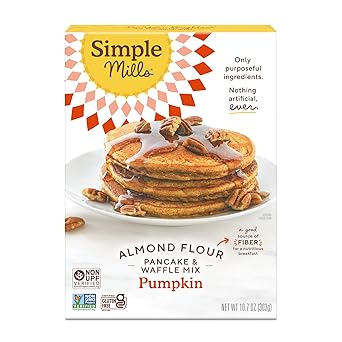 Simple Mills Almond Flour Pancake & Waffle Mix, Pumpkin - Gluten Free, Plant Based, Paleo Friendly, Breakfast 10.7 Ounce Pack of 1