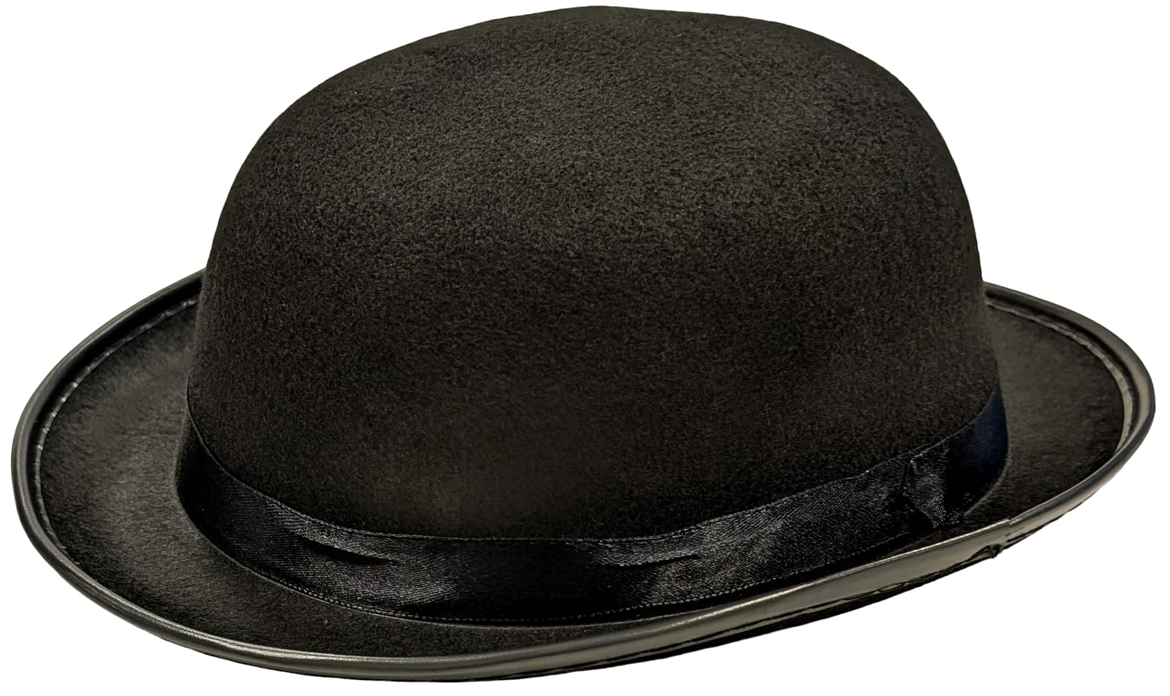 Quickdraw Black Bowler Hat Fancy Dress Adults Accessory Mens Womens Velour Hat