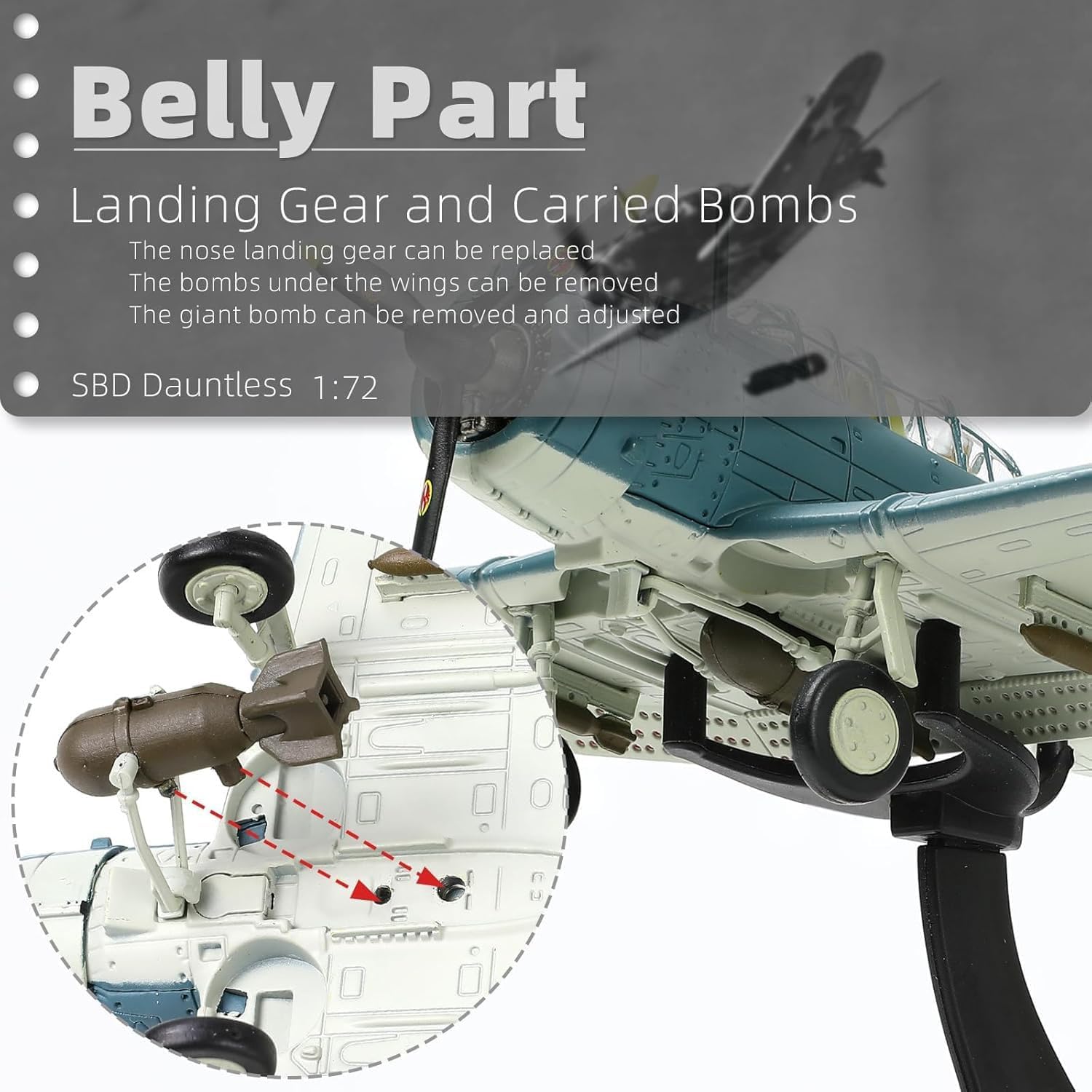 1/72 Douglas SBD-3 Best Dauntless Dive Bommber Model World War II Midway Vintage Warplane Metal Diecast Aircraft Military Display Airplane for Display Collection or Gift