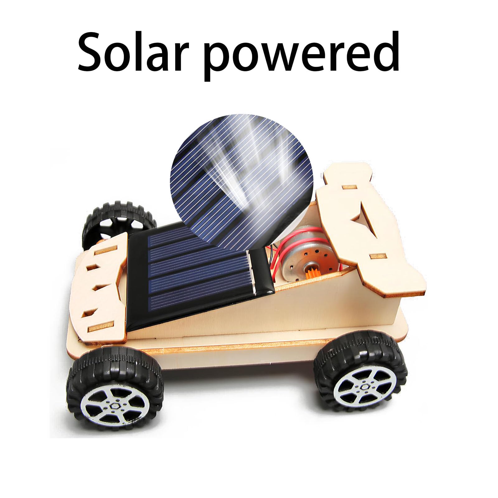 Kit Auto Solare in Legno per Bambini 8+ Anni - Giocattolo Educativo STEM, kit di costruzioni solari per bambini,Regalo Creativo (Natale/Compleanno, Ragazzi e Ragazze)