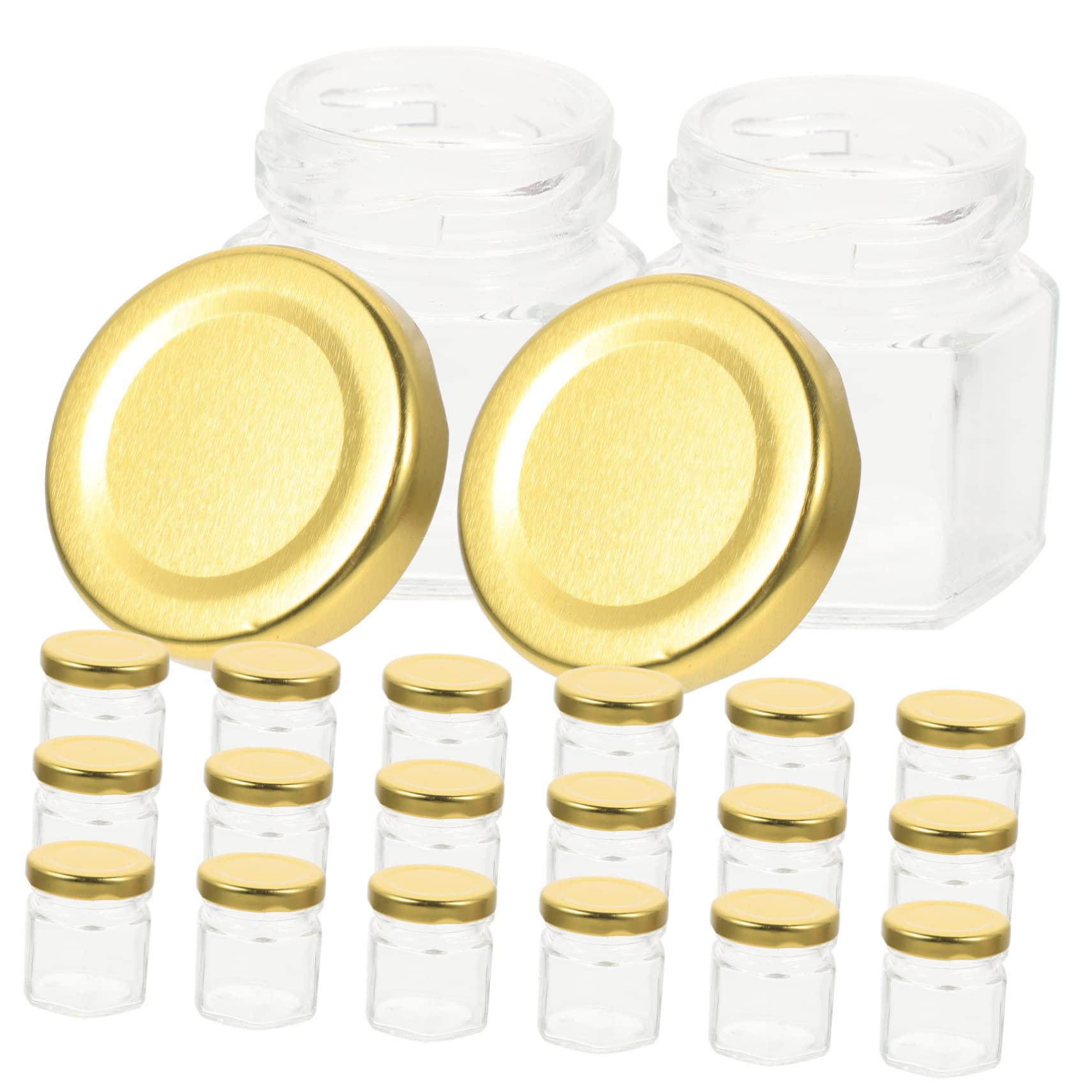 VALICLUD 20Pcs Honey Container with Lid Glass Jars for Honey Syrup Dispenser Airtight Storage for Jam and Honey Easy to Clean and Portable for Home Use