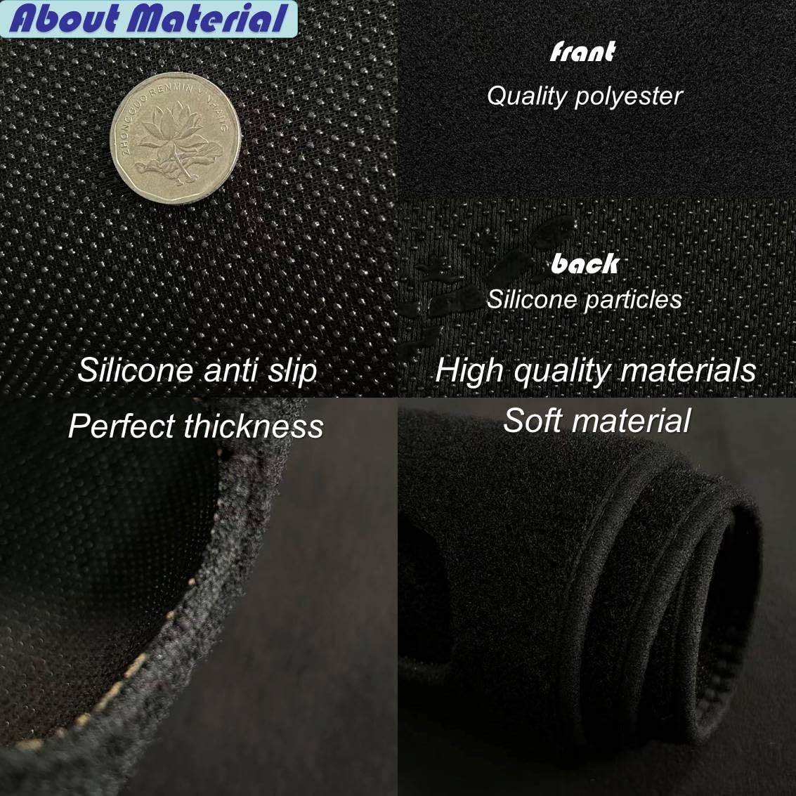 Dashboard Cover Mat Fit for Mini R50 R52 R53 LHD,Dash Cover Pad,Custom Non-Slip Poly Black