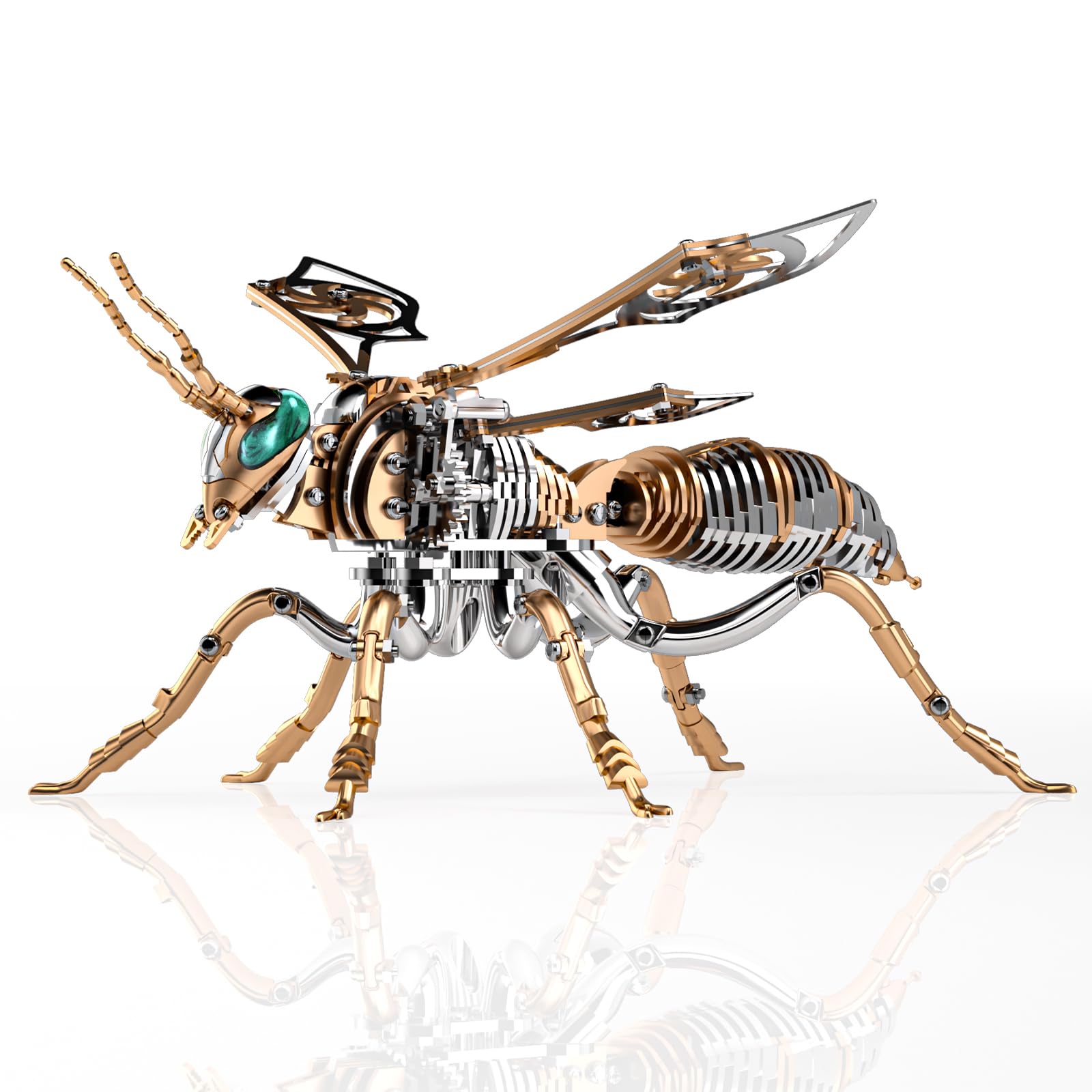 LONGPIN 3D Puzzles for Adults, Bumblebee Metal Assembly Jigsaw Game with Steel Mechanical Engineering, Advanced DIY Crafts for Relief & Collection(