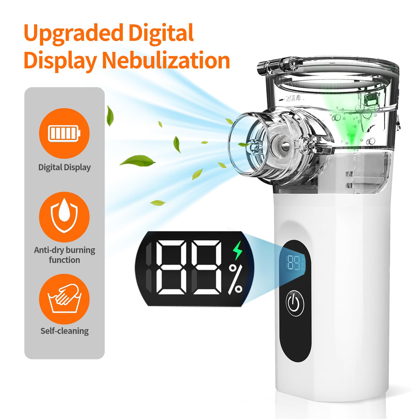 Inhalationsgerät für Erwachsene und Kinder, Wiederaufladbarer Inhalator mit Countdown-Timer und Automatischer Reinigungsfunktion für Eine Effiziente Verneblung zu Hause und auf Reisen