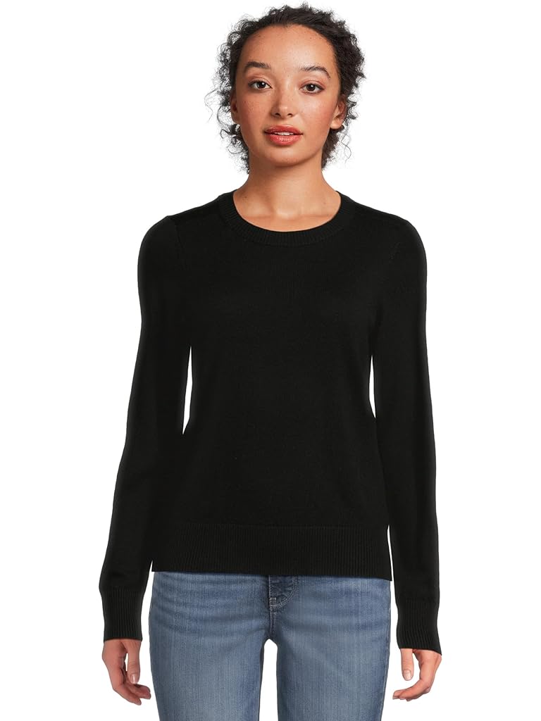 Black L.L.Bean Essential Merino Wool Crewneck Sweater