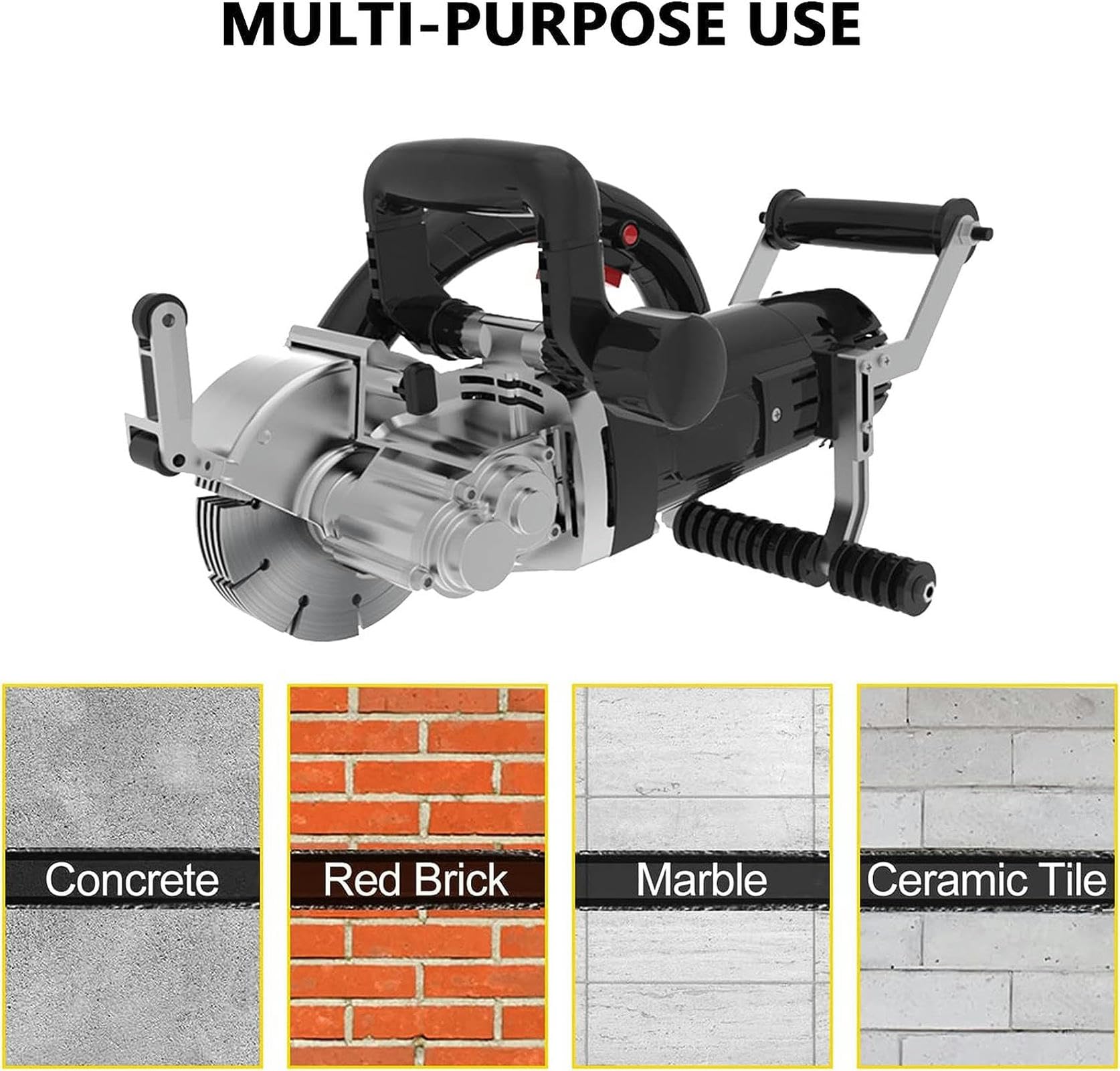 Ranuradora de Pared de 5000 W y 6500 RPM, ranuradora eléctrica para Pared, máquina de Corte y ranurado de Paredes para ladrillo, Granito, mármol y hormigón.