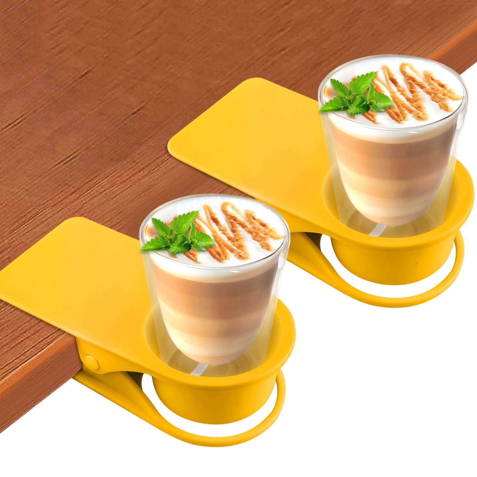 Photo 1 of Kalolary 2-Piece Yellow Desk Cup Holder Clips