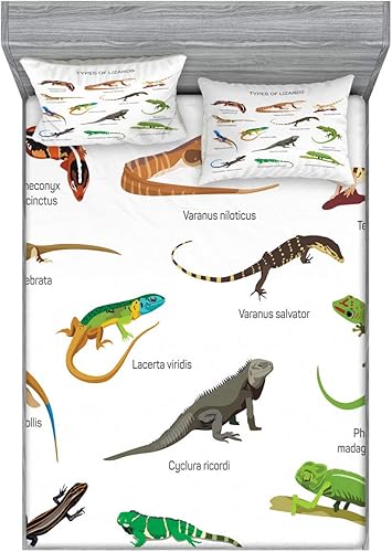 Miniatura 152 de Ambesonne Juego de sábanas bajeras y fundas de almohada, deliciosos tacos con verduras, cocina folclórica, ingredientes de recetas de comida Beige