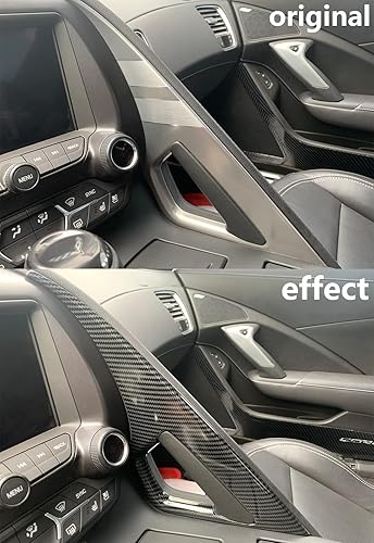 Miniatura 3 de Para C7 Corvette Fibra de Carbono Control Central Reposabrazos Cubierta Accesorios para 2014-2019 Chevrolet Corvette C7