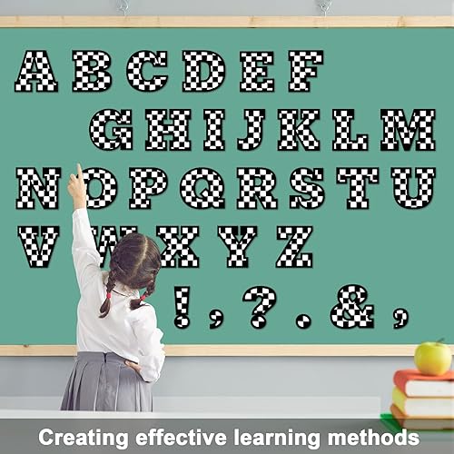 Vista 47 de Juego de 150 letras grandes de 6 pulgadas y puntuación, colorido alfabeto recortado para el aula para exhibir tablón de anuncios, escuela en casa