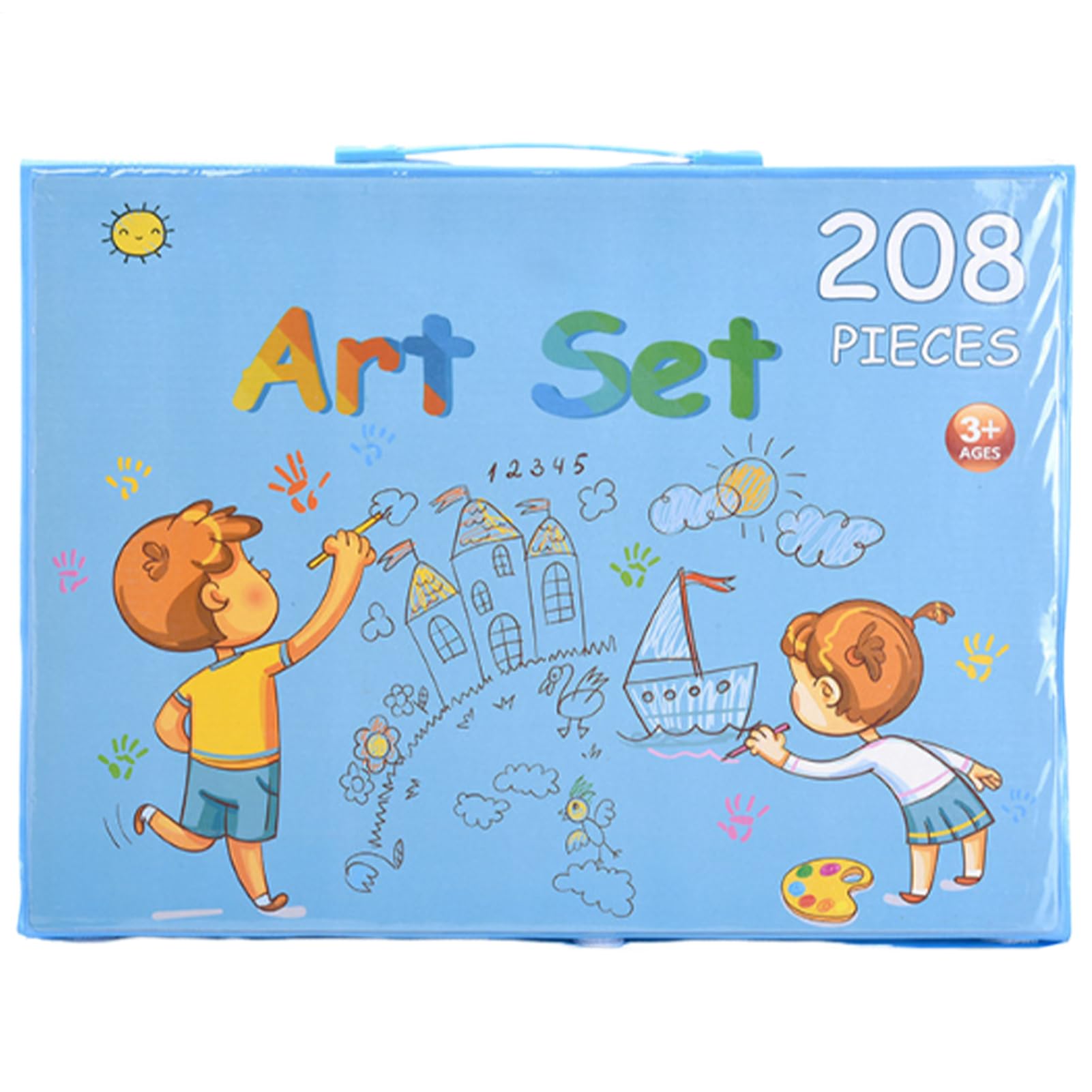 Malset für Kinder, tragbar, faltbar, Malset für Mädchen, für Zuhause, Desktop, Studio, Outdoor, College, Vorschule, Schule, Wandbild, Party, Geburtstag, Urlaub, Reisen