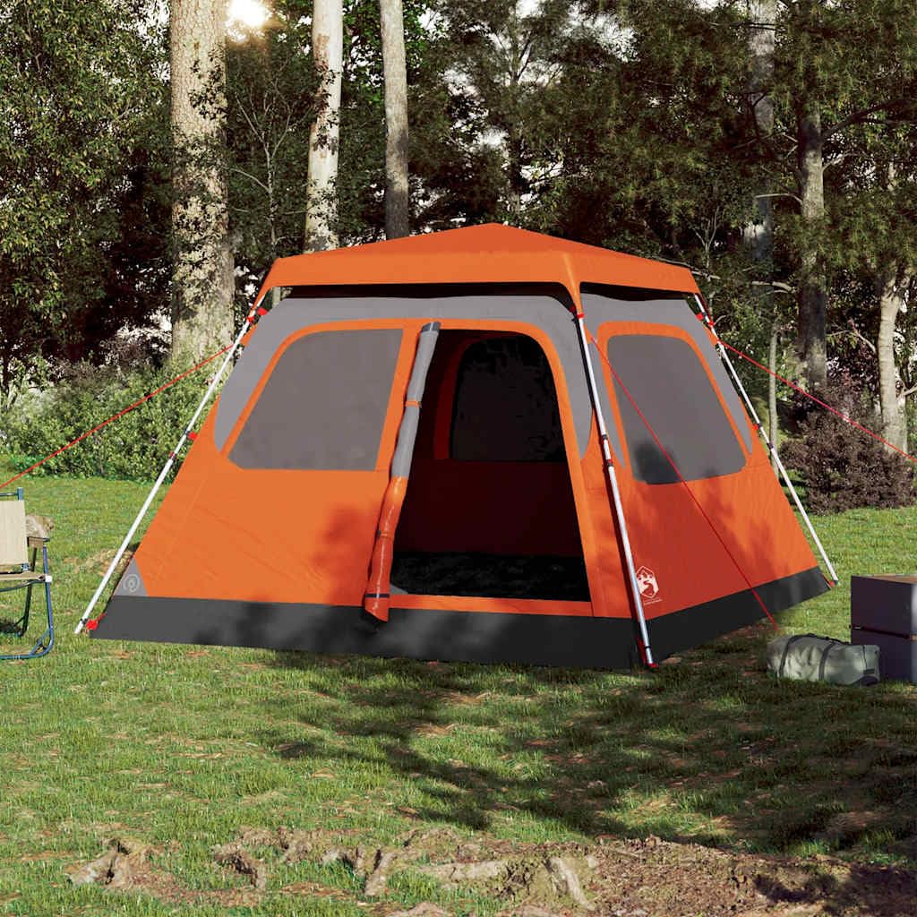 Tenda familiare a cupola per persone, blu, rilascio rapido, impermeabile, portatile, ideale per campeggio, avventure all'aria aperta