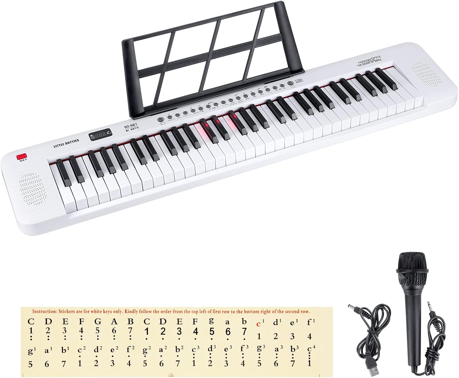 Amazon Little Hotties 電子キーボード 61鍵盤 キーボード ピアノ 0種類音色 0種類リズム 日本語表記 Lcdディスプレイ搭載 キーボード楽器 光る鍵盤 子供 初心者 練習用 軽量スリム設計日本語取扱説明書付き ホワイト 光る鍵盤 ピアノ キーボード 楽器 Amazon Little Hotties 電子キーボード 61鍵盤 キーボード ピアノ 0種類音色 0種類リズム 日本語表記 Lcdディスプレイ搭載 キーボード楽器 光る鍵盤 子供 初心者 練習用 軽量スリム設計日本語取扱説明書付き ホワイト 光る鍵盤 ピアノ キーボード 楽器