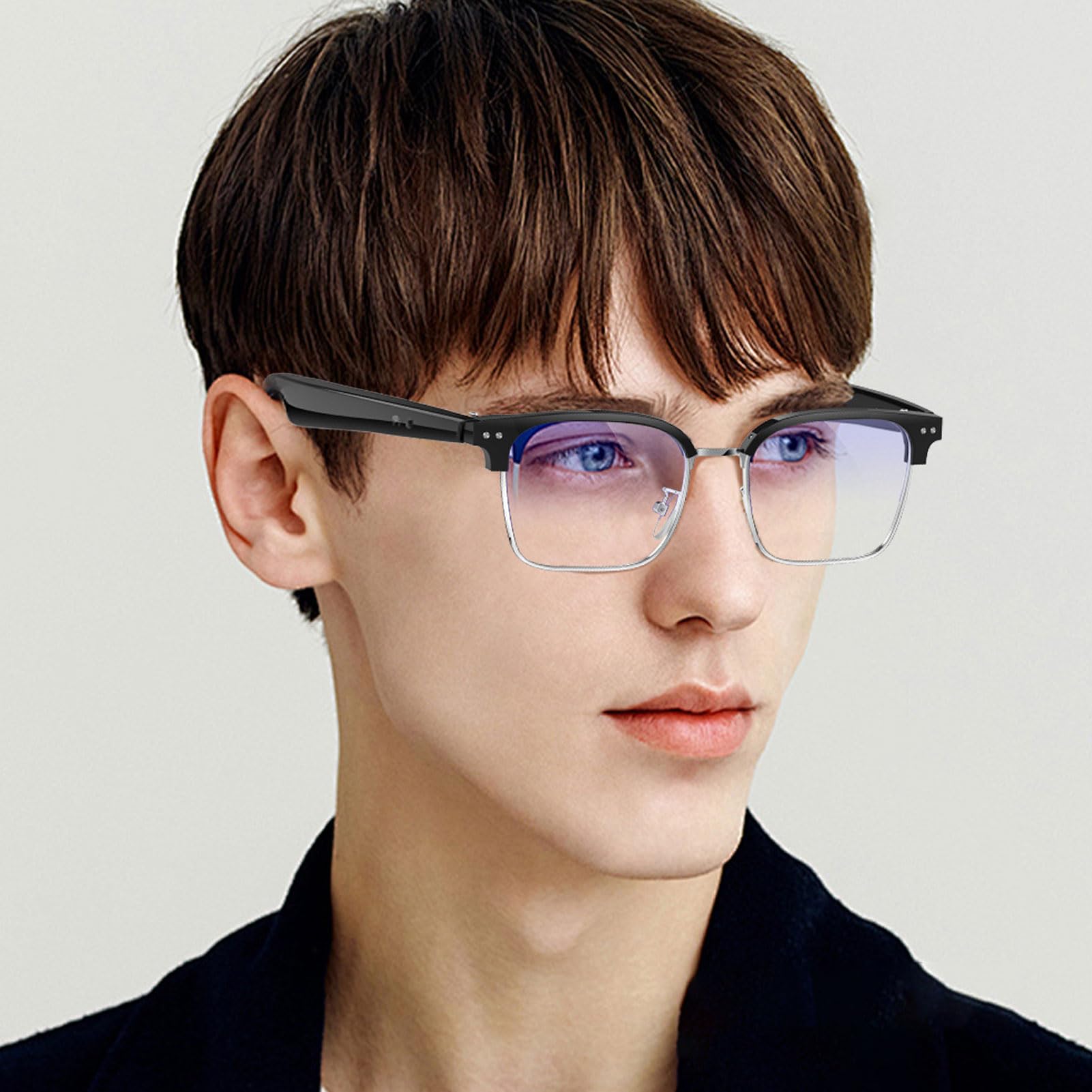 AI Smart Glasses Lunettes de traduction Bluetooth élégantes pour un usage quotidien en voyage, design léger