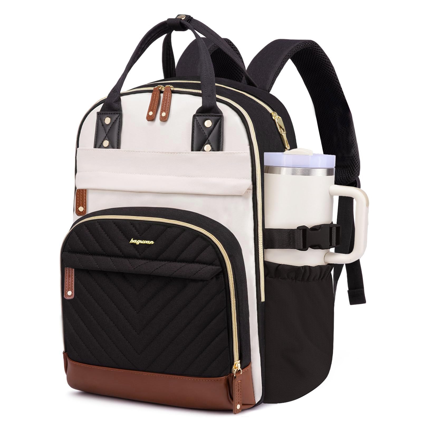 Laptop Backpack for Women Travel Backpacks - 15.6 Inch Laptop Computer Bag with Pouch Pocket Large Capacity Cup Purse Work Business Back pack College